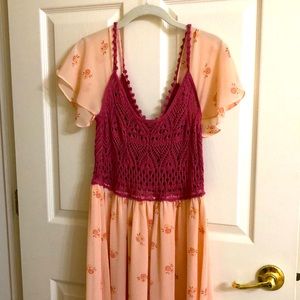 Sheer flowery knit  Free People dress